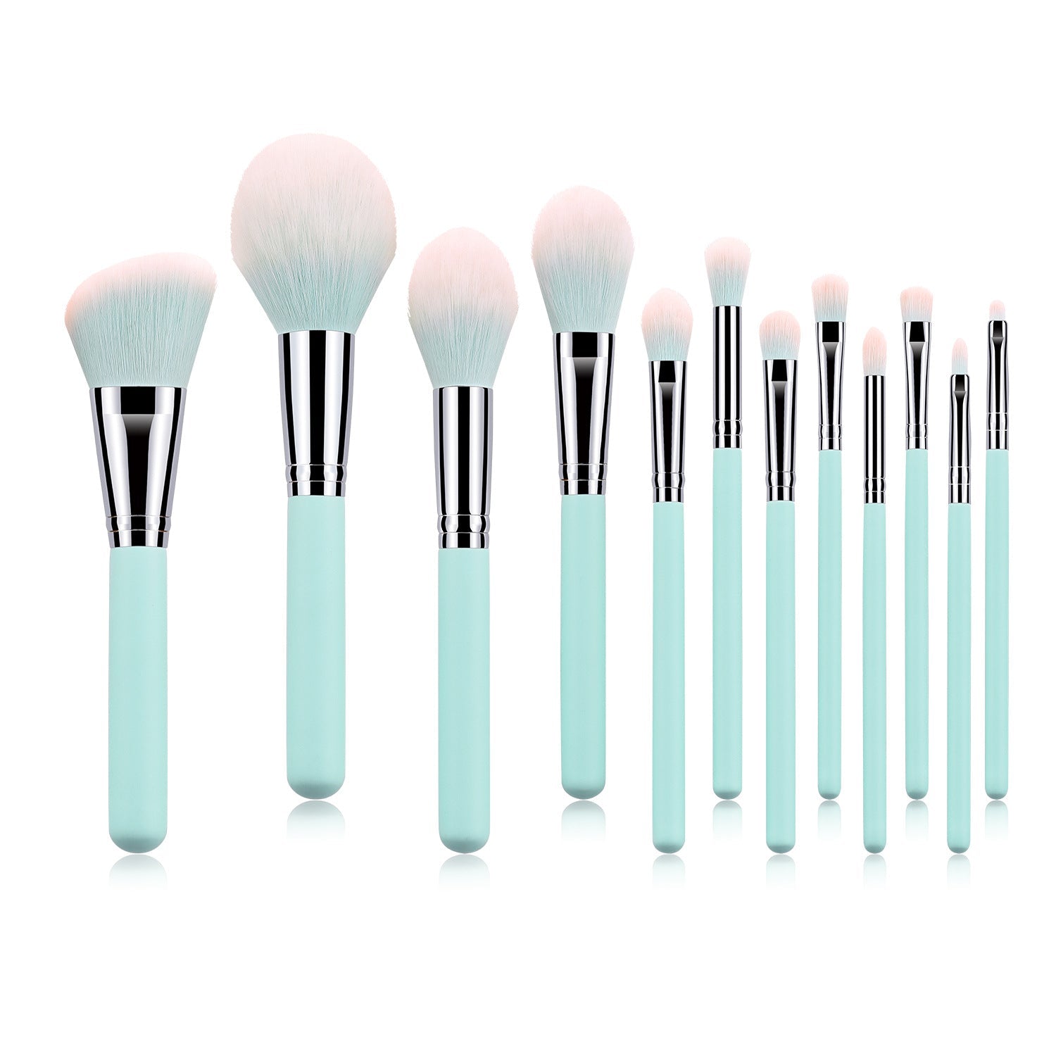 12 Light Blue Makeup Brushes